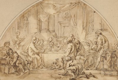 最後の晩餐の研究、1792年 作： Jean Baptiste Huet