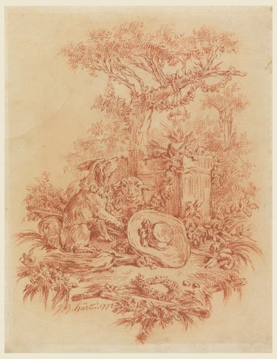 デッサン、パストラーレ、1772年 作： Jean-Baptiste Huet
