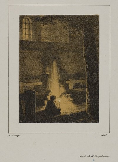 ろうそくの周りの子供たちのグループ 作： Jean Baptiste Isabey