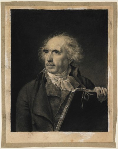 Hubert Robertの肖像、c.1798-99（白黒チョーク） 作： Jean Baptiste Isabey