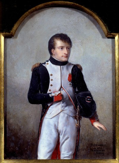 ナポレオン・ボナパルト（1769-1821）の肖像 1802年初代領事 ジャン・バティスト・イサベイ（1767-1855）による絵画 1841年、象牙に油絵 作： Jean Baptiste Isabey