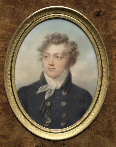 男の肖像、おそらくアレクサンドル1世、ロシア皇帝、1814年。 作： Jean Baptiste Isabey
