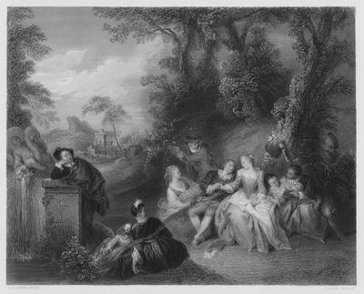 ロイヤル・コレクションの絵からのフェート・シャンペトル（彫刻）。 作： Jean Baptiste Joseph (after) Pater