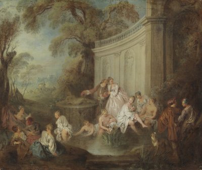 公園の入浴者 作： Jean Baptiste Joseph Pater