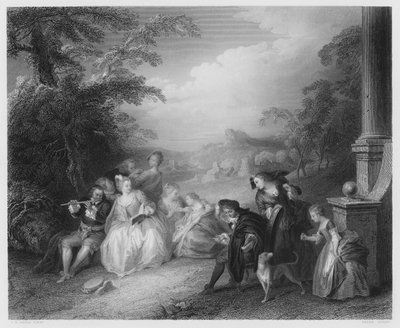 フルート奏者 作： Jean Baptiste Joseph after Pater