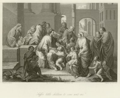 小さな子供たちが私に来るのに苦しむ 作： Jean Baptiste Jouvenet