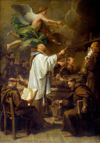 聖フランソワ・ダッシジ(1181-1226)の死 ジャン・ジュヴネ(1644-1717)の絵画 18世紀 日。2,07x1,5 m ルーアン、ミュゼ・デ・ボザール 作： Jean Baptiste Jouvenet