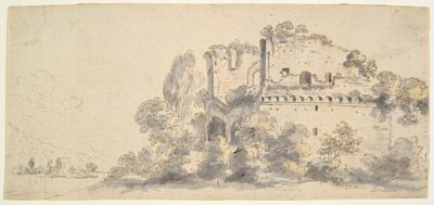 廃墟のあるイタリアの風景 作： Jean Baptiste Lallemand