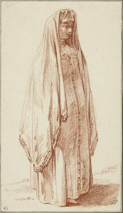 ロシアのドレスを着た女性 作： Jean Baptiste Le Prince