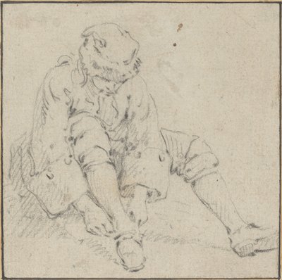 彼の靴を引っ張る男 作： Jean Baptiste Le Prince