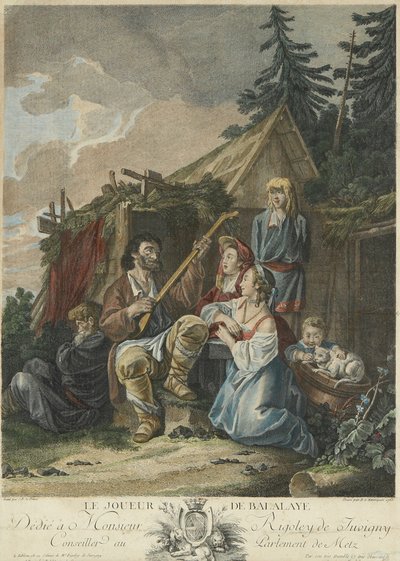 バラライカ奏者、1765年 作： Jean Baptiste Le Prince