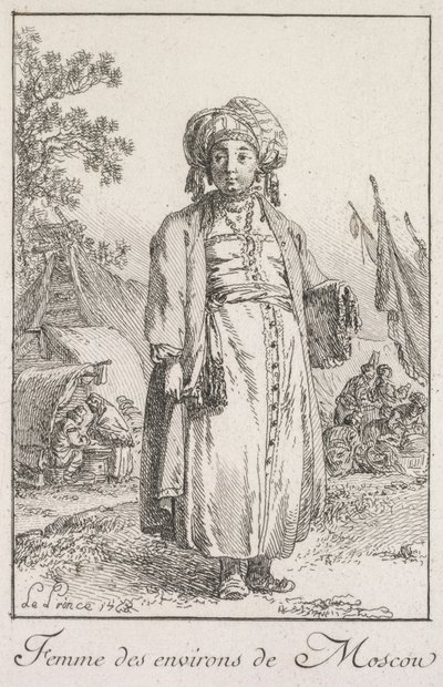 モスクワ郊外の女性、1768年。 作： Jean Baptiste Le Prince