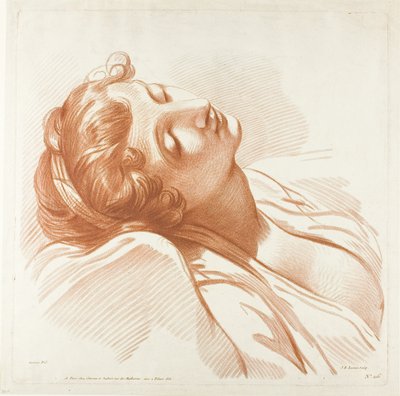 眠っている若い女性の頭部 作： Jean Baptiste Lucien