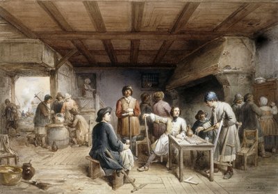 休憩を取る船主、1846 作： Jean Baptiste Madou