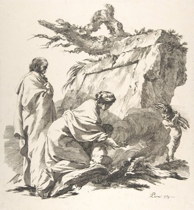 エジプトへの逃避、1759 年。 作： Jean Baptiste Marie Pierre