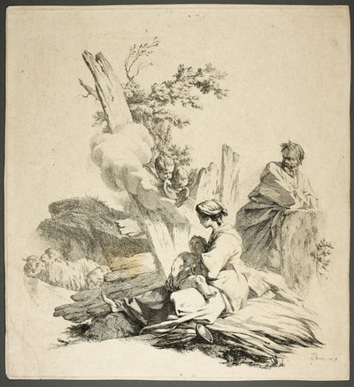 天使と聖家族 作： Jean Baptiste Marie Pierre