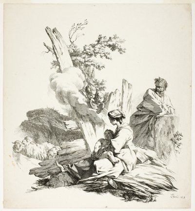 エジプトへの逃避 作： Jean Baptiste Marie Pierre