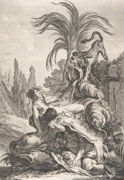 The Frightened Naiad ライオンを見て恐怖におののく狼狽えたナイアード（1740年頃）。 作： Jean Baptiste Marie Pierre