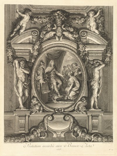 1663 年に美術に与えられた保護 [pl. 24] 作： Jean Baptiste Masse