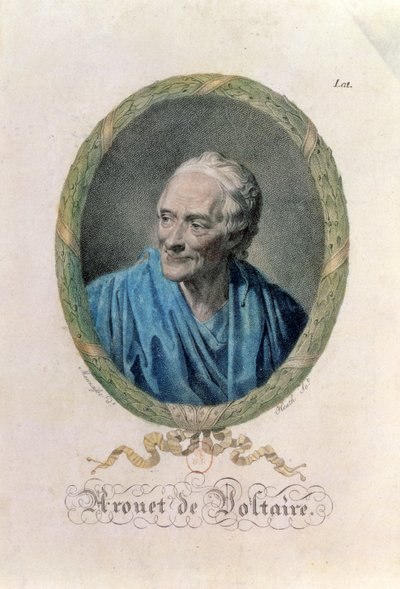 フランソワマリーアロエドヴォルテール（1694-1778）は、ジェームズヒース（1757-1834）によって彫刻されました 作： Jean Baptiste Mauzaisse
