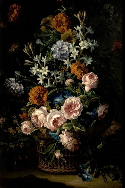 かごの中の花 作： Jean Baptiste Monnoyer