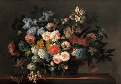 花籠のある静物 作： Jean-Baptiste Monnoyer