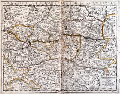 オーストリアの地図（エングレービング 作： Jean Baptiste Nolin