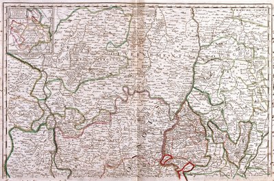 ブルゴーニュ(フランス)の地図(エングレービング) 作： Jean Baptiste Nolin