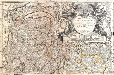 サヴォイとピエモンテ（イタリア）の地図（エングレーヴィング 作： Jean Baptiste Nolin
