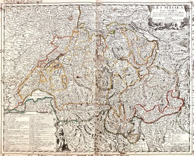 スイスの地図（彫刻 作： Jean Baptiste Nolin
