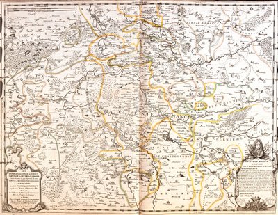 ナンシー(フランス)周辺地図(エングレービング) 作： Jean Baptiste Nolin