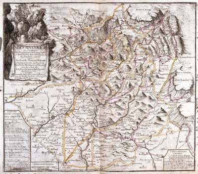 セヴェンヌ(フランス)の地図(エングレービング) 作： Jean Baptiste Nolin