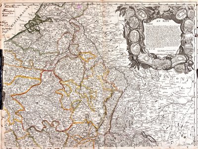 ルクセンブルク公爵、シャンパーニュ公爵、ロレーヌ公爵の地図（エングレービング 作： Jean Baptiste Nolin