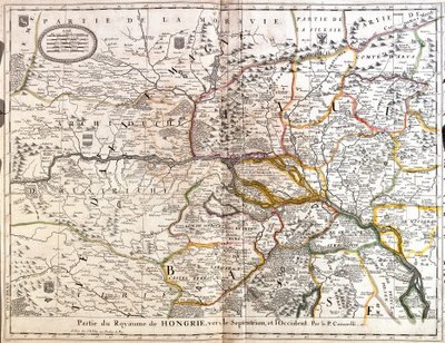 ハンガリー王国北西部の地図（エングレーヴィング 作： Jean Baptiste Nolin