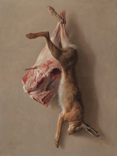 うさぎと子羊の足 作： Jean Baptiste Oudry