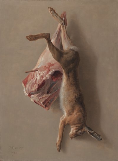 ウサギと子羊の脚、1742 作： Jean Baptiste Oudry