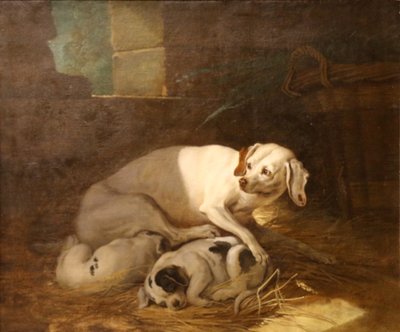 子犬に乳を飲ませる犬。 作： ジャン・バプティスト・オードリー