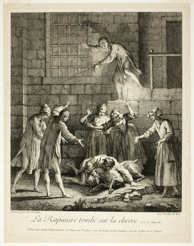 コミック・ストーリー略奪者はヤギの上に落ちる 作： Jean Baptiste Oudry