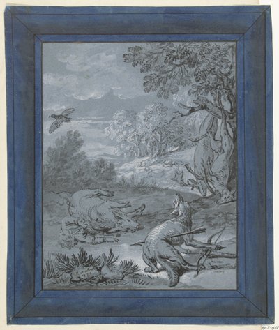 オオカミとハンター / Le Loup et le Chasseur ジャン・ド・ラ・フォンテーヌによる寓話の挿絵（連載タイトル） 作： Jean Baptiste Oudry