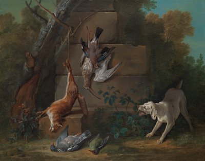 Dog Guarding Dead Game、1753。 作： Jean Baptiste Oudry