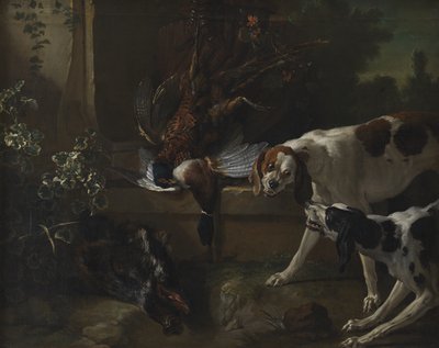 野鳥と狩猟犬の猟犬 作： Jean Baptiste Oudry
