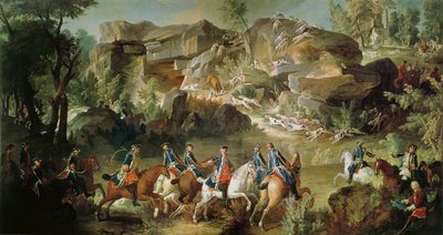 フランシャールのフォンテーヌブローの森での狩猟 作： Jean Baptiste Oudry