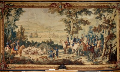ルイ15世の狩猟ジャン・バティスト・ウードリー（1686 - 1755）のタペストリー 作： Jean Baptiste Oudry