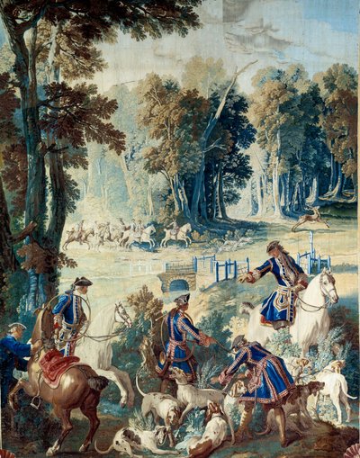 ルイ15世の狩猟ジャン・バティスト・ウードリー（1686 - 1755）のタペストリー 作： Jean Baptiste Oudry