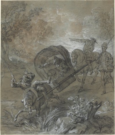 泥沼で撃たれたストレッチャーのラ・ランキューン 作： Jean Baptiste Oudry