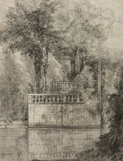 アルクイユでの格子作業と反射プール、1744-47 作： Jean Baptiste Oudry