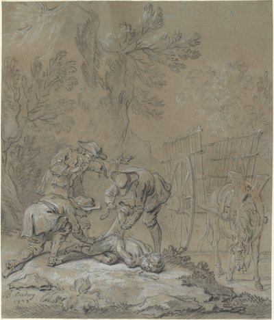 狂人の両親に縛られたラゴティ​​ン 作： Jean Baptiste Oudry