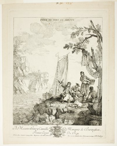 ディエップ港の眺め 作： Jean Baptiste Oudry