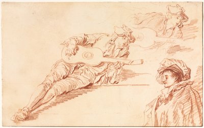 ギタリスト、1720年代。 作： Jean Baptiste Pater