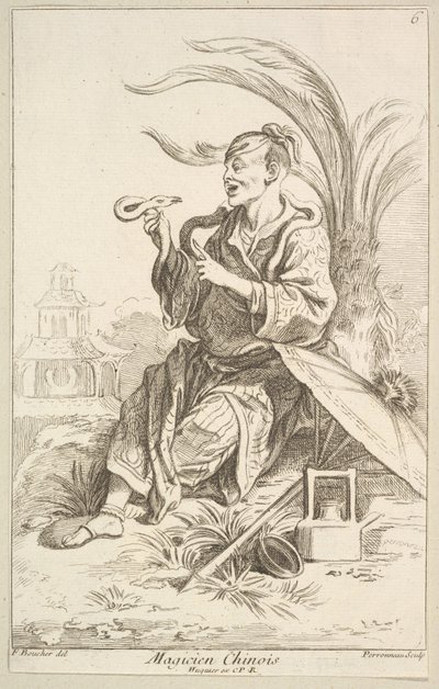 中国の魔術師、1738-45年。 作： Jean Baptiste Perronneau